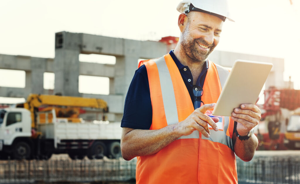 Site engineer on a construction site